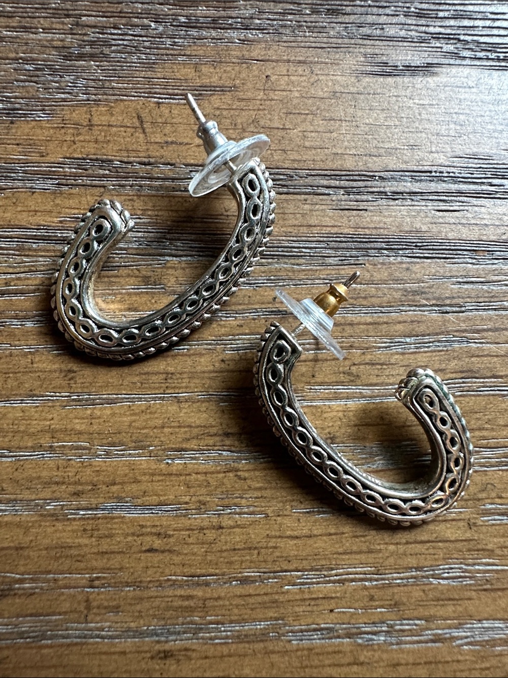 Vintage Barse J hoop earrings Sterling